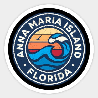 Anna Maria Island Florida Fl Nautical Waves Sticker